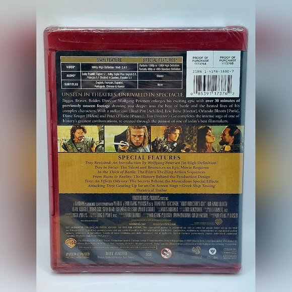 🦃Troy HD DVD Unrated New 2007 Directors‎ Cut - Picture 2 of 3